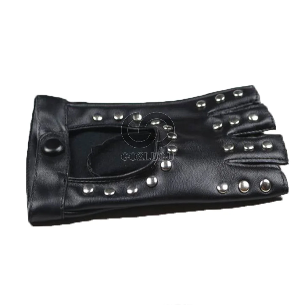 Fashion Half Finger Gloves Men Faux Leather Mittens Fingerless Tactical Gloves Men Women Driving2019