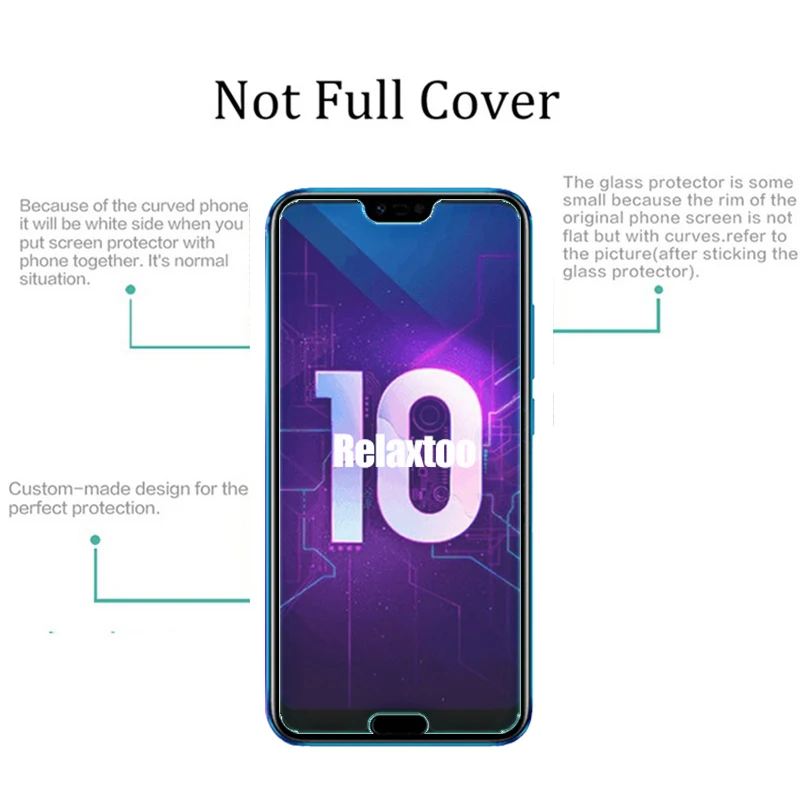 2pcs protective Glass on honor 10 light screen protector For huawei honor 10i tempered glass honer 10 lite honor10 i safety Film mobile screen guard