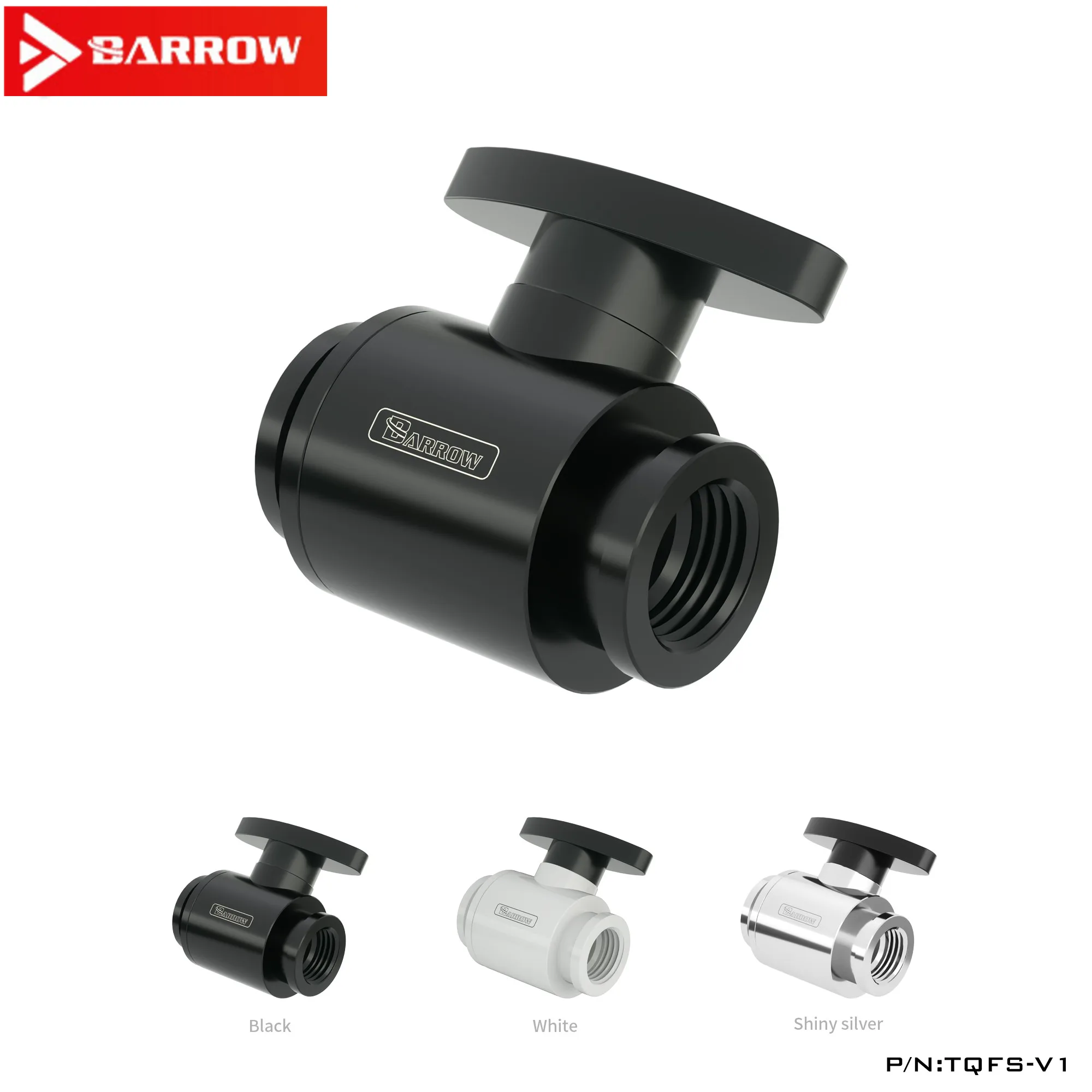 Barrow G1/4 black/silver/white MINI double internal thread stop ball