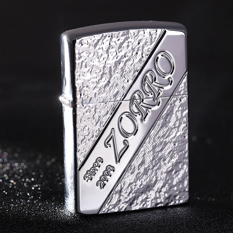 Винтажная керосиновая Зажигалка Zorro, латунная металлическая медная Зажигалка для сигарет, керосиновые зажигалки, аксессуары для курения, подарки - Цвет: Silver 2