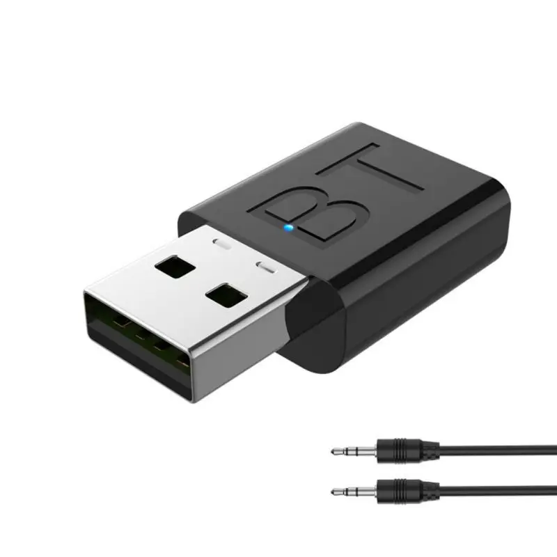 

USB Bluetooth 5.0 Transmitter Receiver Wireless Audio Dongle AUX Port Adapter