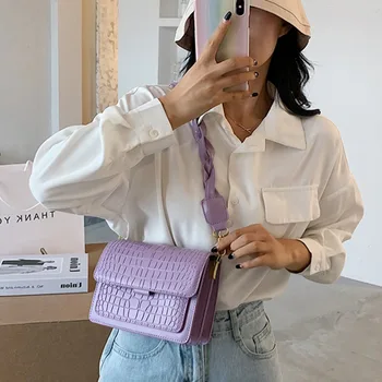 

Small Solid PU Color Leather Flap Bags For Women 2020 Autumn Winter Simple Shoulder Handbags Female Travel Bag WS3K