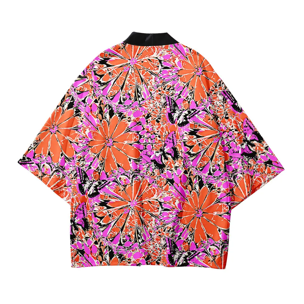 WAMNI японский Haori Yukata T рубашка-кимоно летняя 3D рубашка куртка с изображением самурая Забавный красивый цветок рукав летучая мышь Кимоно Кардиган для мужчин