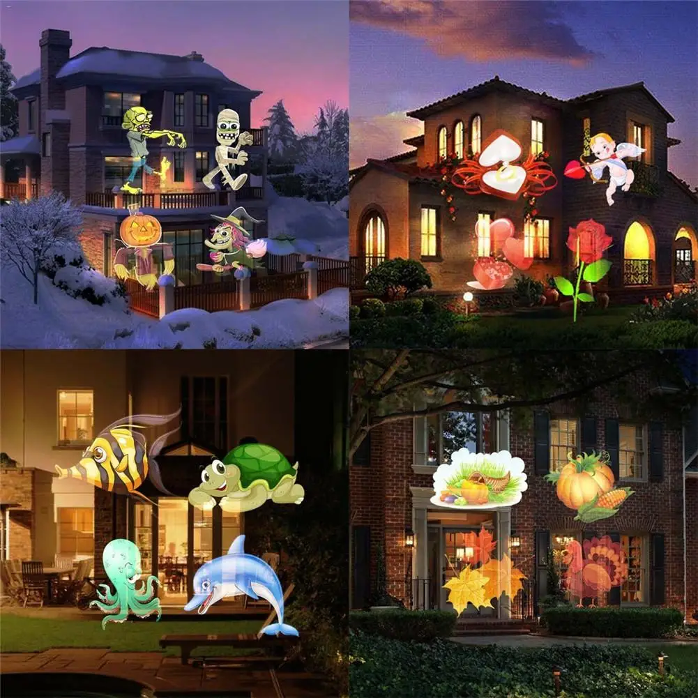 16 Patterns Christmas LED Projector Light New Year Laser Snowflake Projection Stage Light Waterproof Home Garden Lawn Lamp 16 Patterns Christmas LED Projector Light New Year Laser Snowflake Projection Stage Light Waterproof Home Garden Lawn Lamp