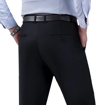 

New Men's Stretch Suit Pants Business Casual Solid color Comfortable Straight Pants Office Formal Wear Trousers Large Size 30-40
