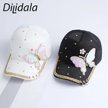 Dilidala Женская регулируемая бейсболка с бабочкой для женщин, модная Корейская Кепка с изогнутым козырьком, Кепка в стиле хип-хоп
