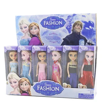 

6/24pcs Frozen Princess Anna Elsa Dolls For Girls Toys Princess Anna Elsa Dolls Small Plastic Baby Dolls 17cm