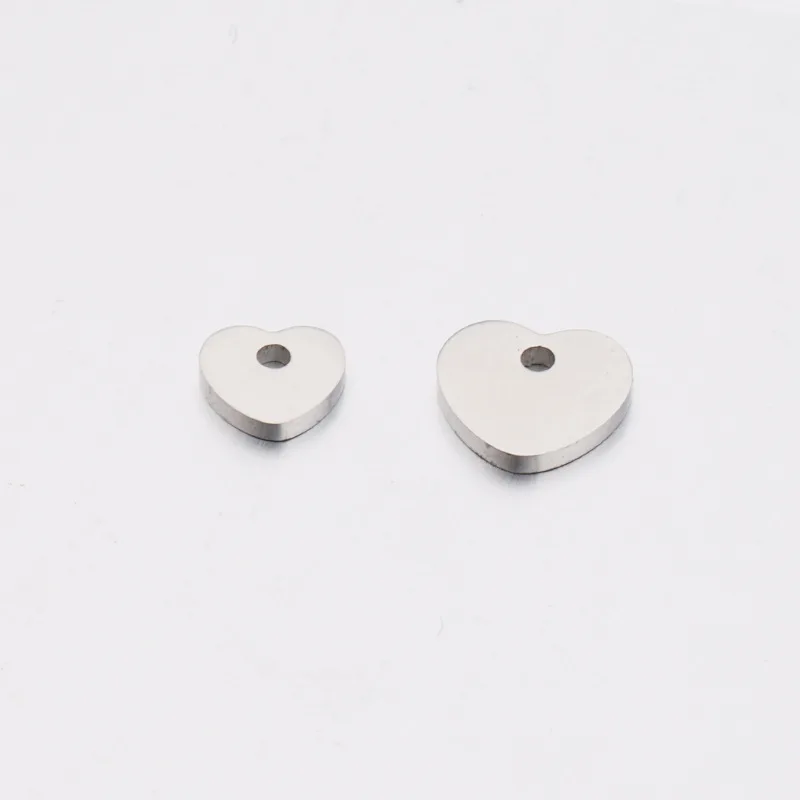 

50pc 6/8mm Mirror polish Stainless Steel Small Heart shape Charm For Necklace/bracelet DIY Women Handmade Jewelry wholesale