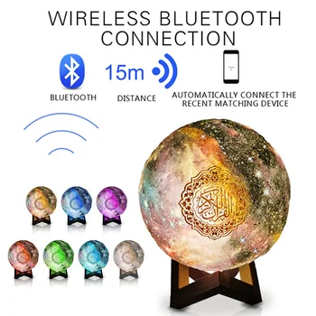 

Remote Control Gifts Home Colorful LED Lamp USB Charging Multifunctional Bluetooth Speaker MP3 Wireless Quran Touch Sensitive