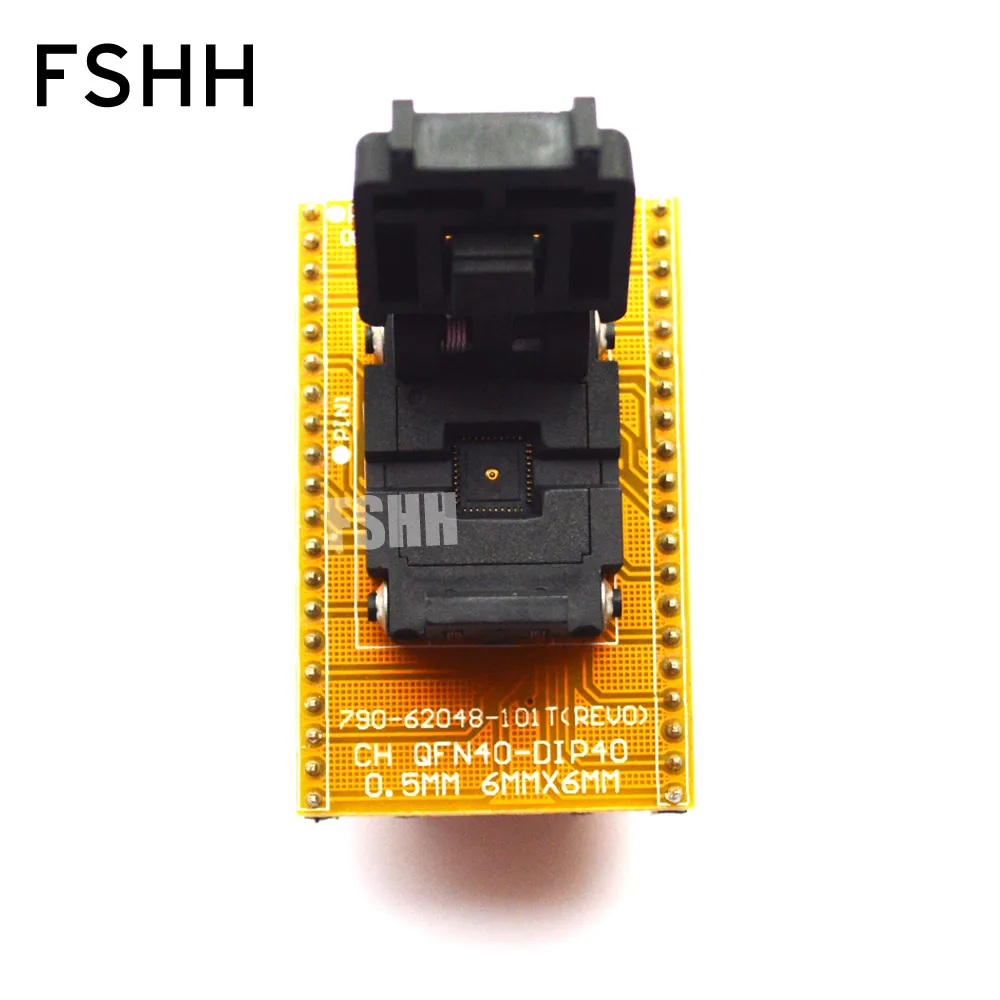 Clam-Shell Socket QFN40 Adapter WSON40 DFN40 MLF40 QFN40-DIP40 Programming Adapter Size=6x6mm Pitch=0.5mm