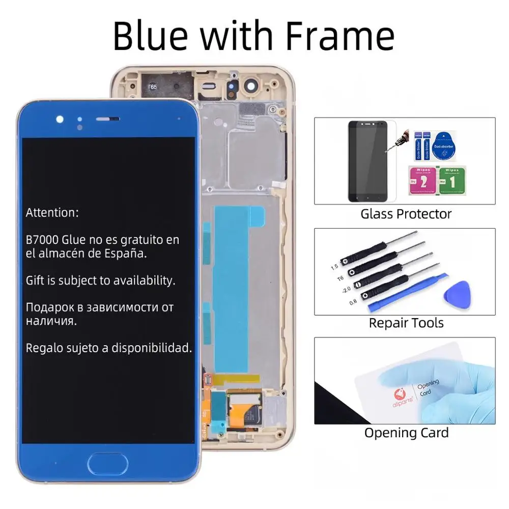 Дисплей дл XIAOMI Mi6 LCD в сборе с тачскрином на рамке 5.15'' черный белый - Цвет: with Frame Blue