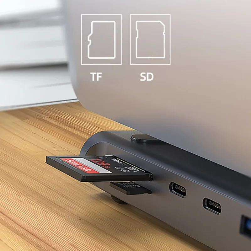 Alloy 12-in-1 Multi-function USB3.0 Port Docking Station Type-c To HDMI HD HUB RJ45 3.5mm for TV/Projector/Speaker Card Reader