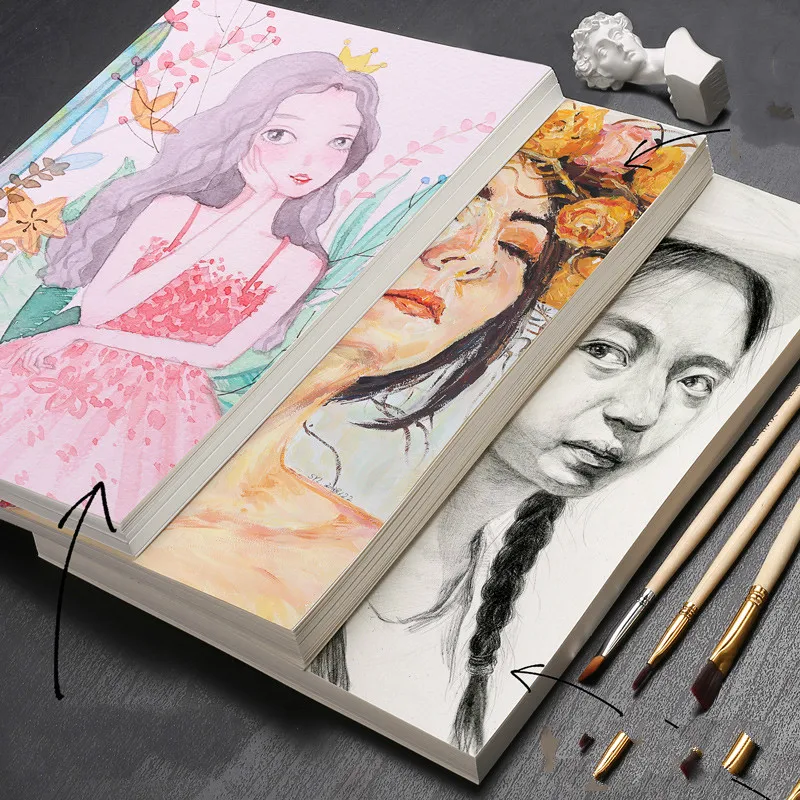 Art Sketch Paper Painting Paper Gouache Lead Painting Special-purpose  Painting Paper Watercolor Paper A4 8K 4K Student Use