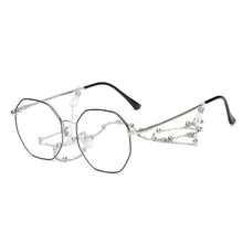 Новые нестандартные металлические анти-синие очки Корейские ретро дикие классические компьютерные очки Модные индивидуальные голубые легкие очки