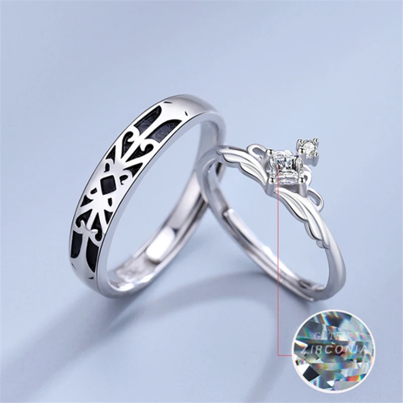 Qings Anillo De Corona De Plata 925 Con Circonitas Cúbicas