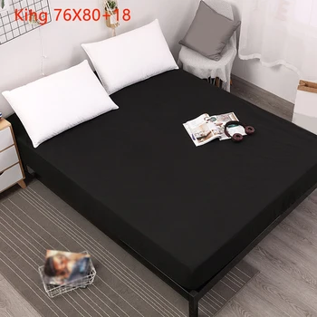 

Deep Pocket Elastic Band Polyester Bed Protector Bedroom Mattress Cover Daily Waterproof Fitted Sheet Multifunction Fashion Home