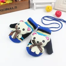 Новые детские вязаные зимние перчатки для маленьких девочек и мальчиков Kawayii Мультяшные перчатки детские теплые перчатки материал для новорожденных варежки От 1 до 3 лет