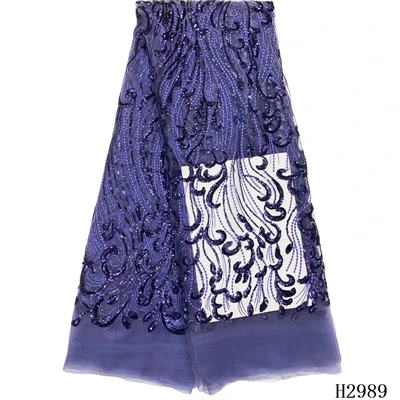 HFX Sequins Lace Fabric for Women Wedding Dress African Lace Fabrics with Sequins French Tulle Mesh Lace Bridal Materials H2898 - Цвет: as picture