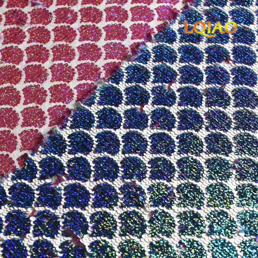Laser Blush laser Blue Mermaid Sequin Fabric 003