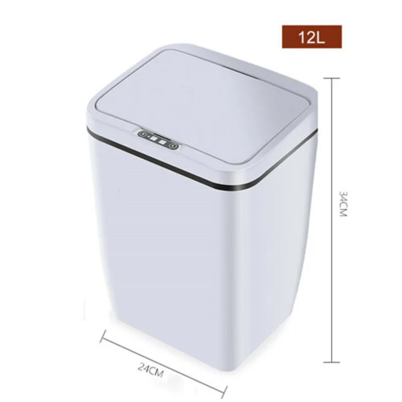 12L Stainless Steel Infrared Automatic Sensor Waste Bin Trash Can Kitchen Hotel