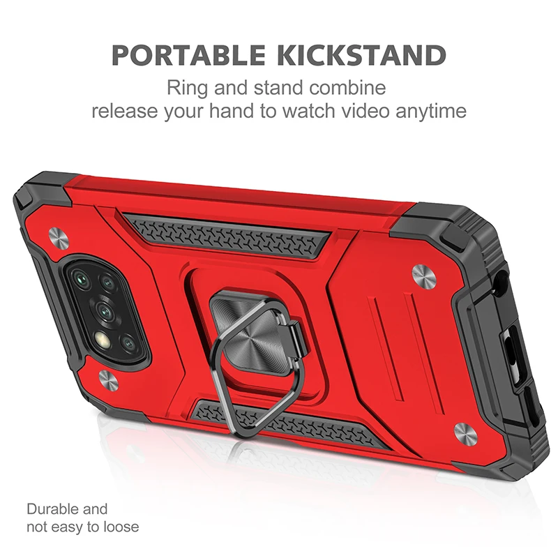 Custodia Per Telefono Con Supporto Magnetico Per Anello In Metallo Per Redmi Note10 5G Poco F3 Note10 Note 9T Poco X3 Redmi 9T Redmi 9A Cover Posterio