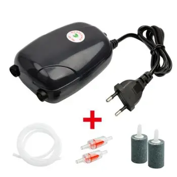 

Aquarium Air Pump Fish Tank Silent Oxygen Compressor Double Outlet Pet Supply 11UA