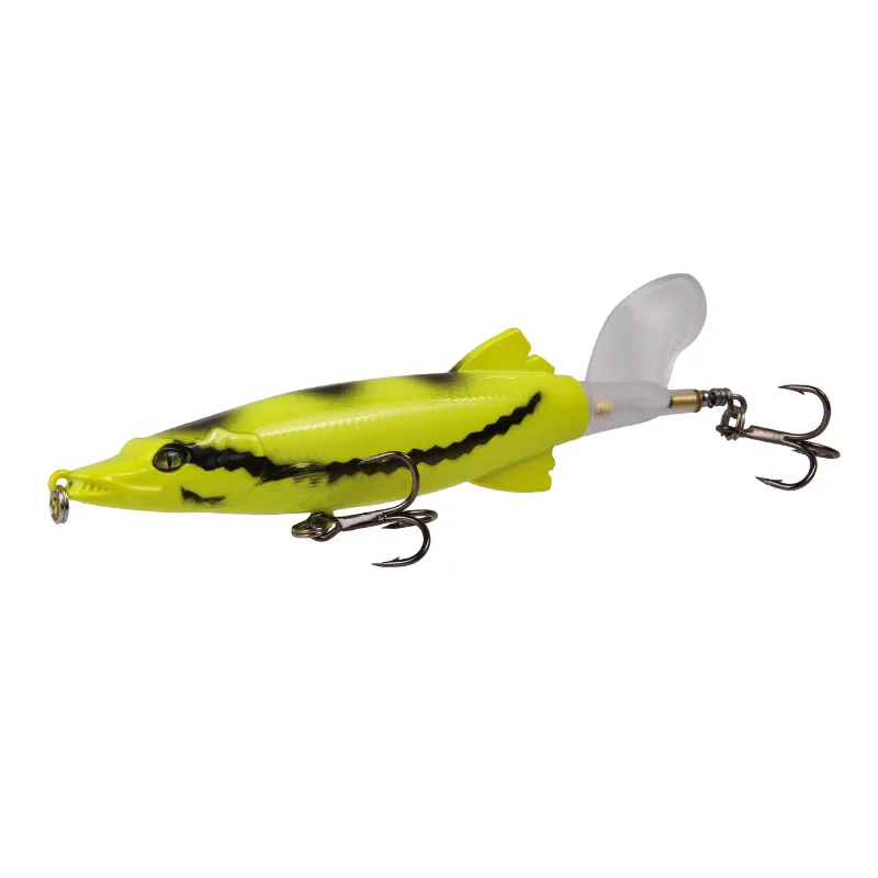  Minnow Fishing Lure Rotating Tail Whopper Popper Topwater Swim Crankbait ZJ55