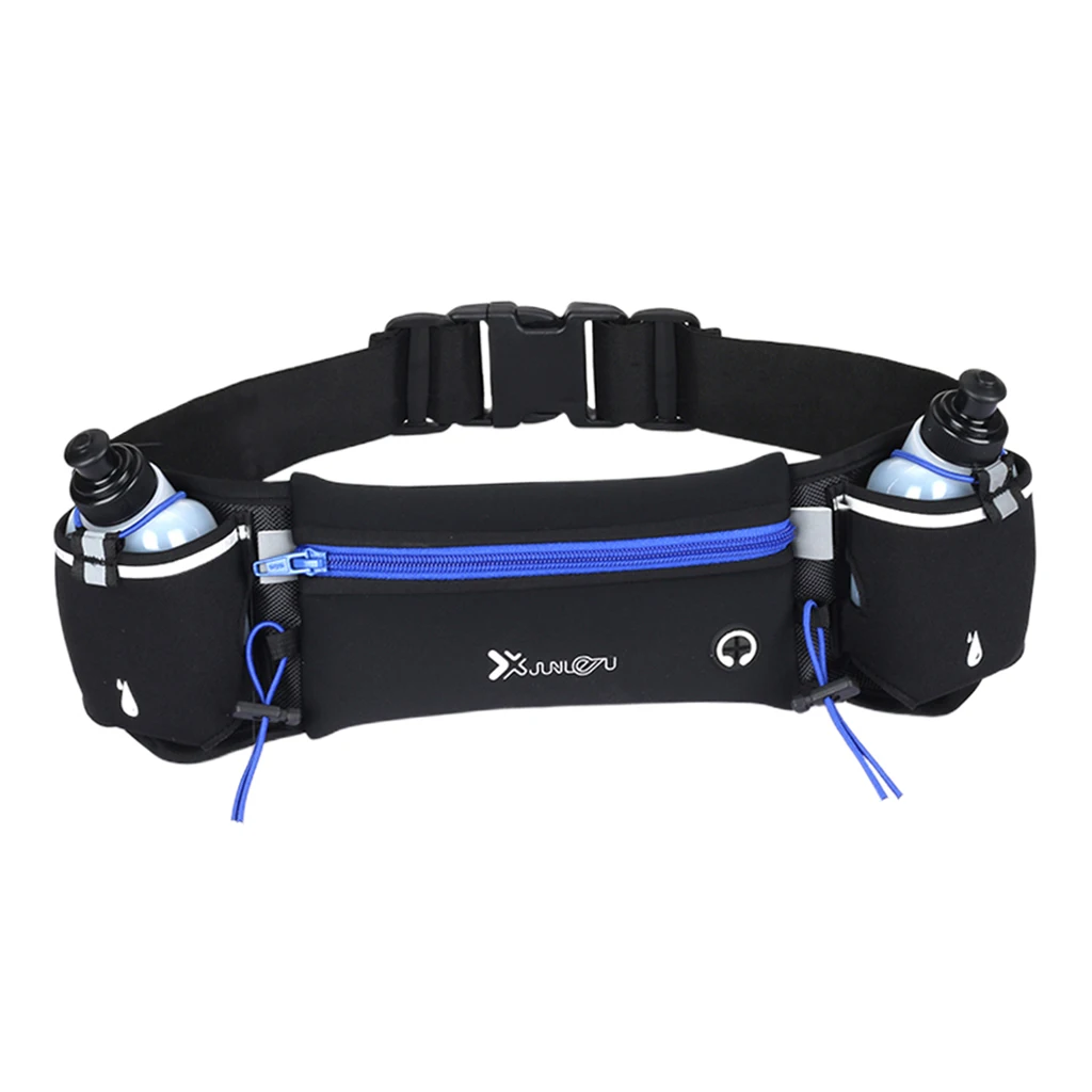 Running Belt Waist Neoprene Unisex Running Belt with Water Bottle Adjustable Straps Outdoor Sports Jogging Bum Bag 