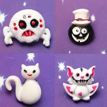 

100Pcs Mix Halloween Pumpkin Ghost Flatback Slime Charms DIY Resin Embellishment