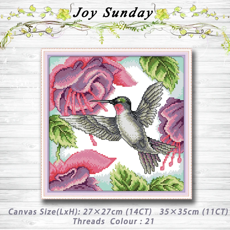 

Hummingbirds animal Patterns 14CT 11CT Counted Cross Stitch Sets embroidery set Needlework kit chinese cross stitch Home decor
