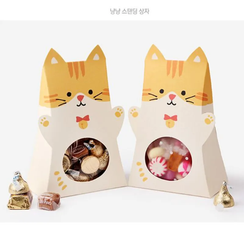 

New 30pcs Animals Paper Candy Box With Window Kids Birthday Party Supplies Cat Rabbit Baby Shower Gift Boxes Chocolate Packaging