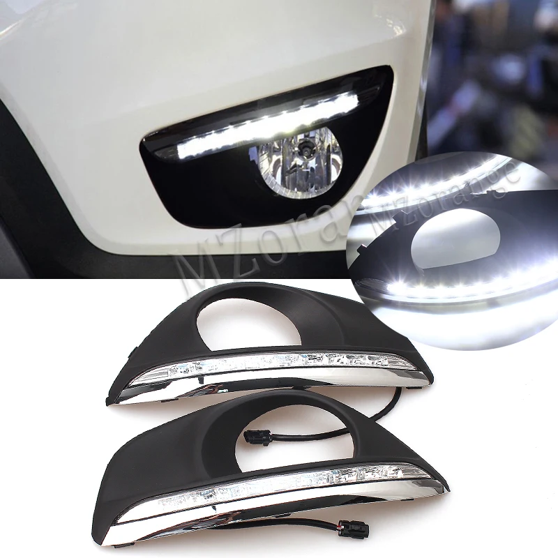  MZORANGE Dimmming Style Relay LED CAR DRL Daytime Running Lights Accessories Fog Lamp Hole For Hyun - 33031552934
