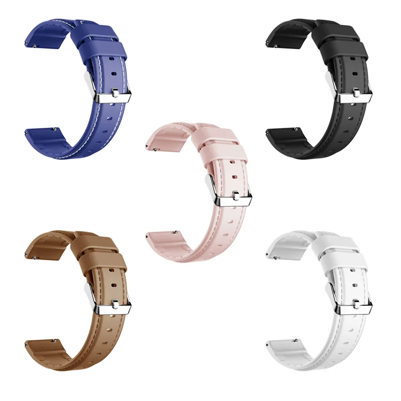 Натуральная кожа+ Силиконовый ремешок для часов Amazfit GTR 47 мм умный ремешок для часов для Huami Amazfit Pace/stratos 2 2S браслет ремешок