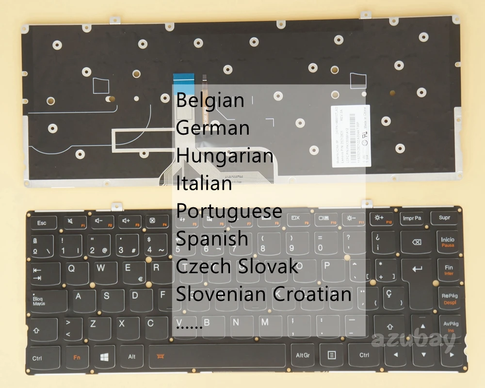 Teclado Polinético de Iluminação Português Italiano Baixo Teclado da Lenovo Ioga Pro St1mb com Iluminação de Fundo