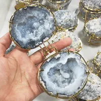 Natural Handmade Storage Agate Geode Necklace Rough Quartz Crystal Earring Rings Box Crystal Stone Women Jewelry Container 1