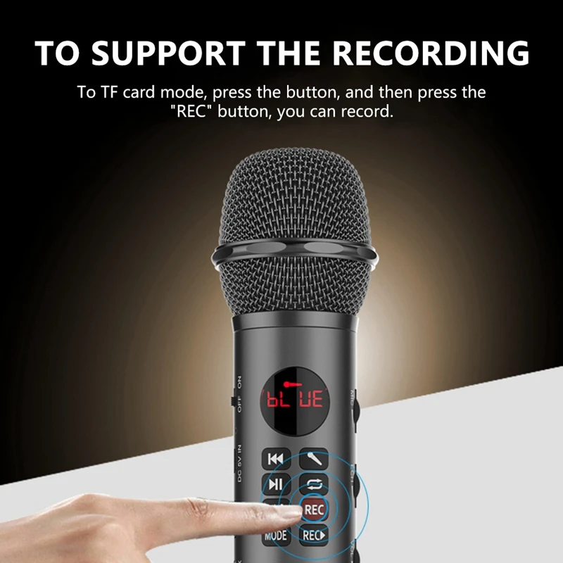 Professional Karaoke Microphone Wireless Speaker Portable Bluetooth Microphone For Phone Iphone Handheld Condenser Mic