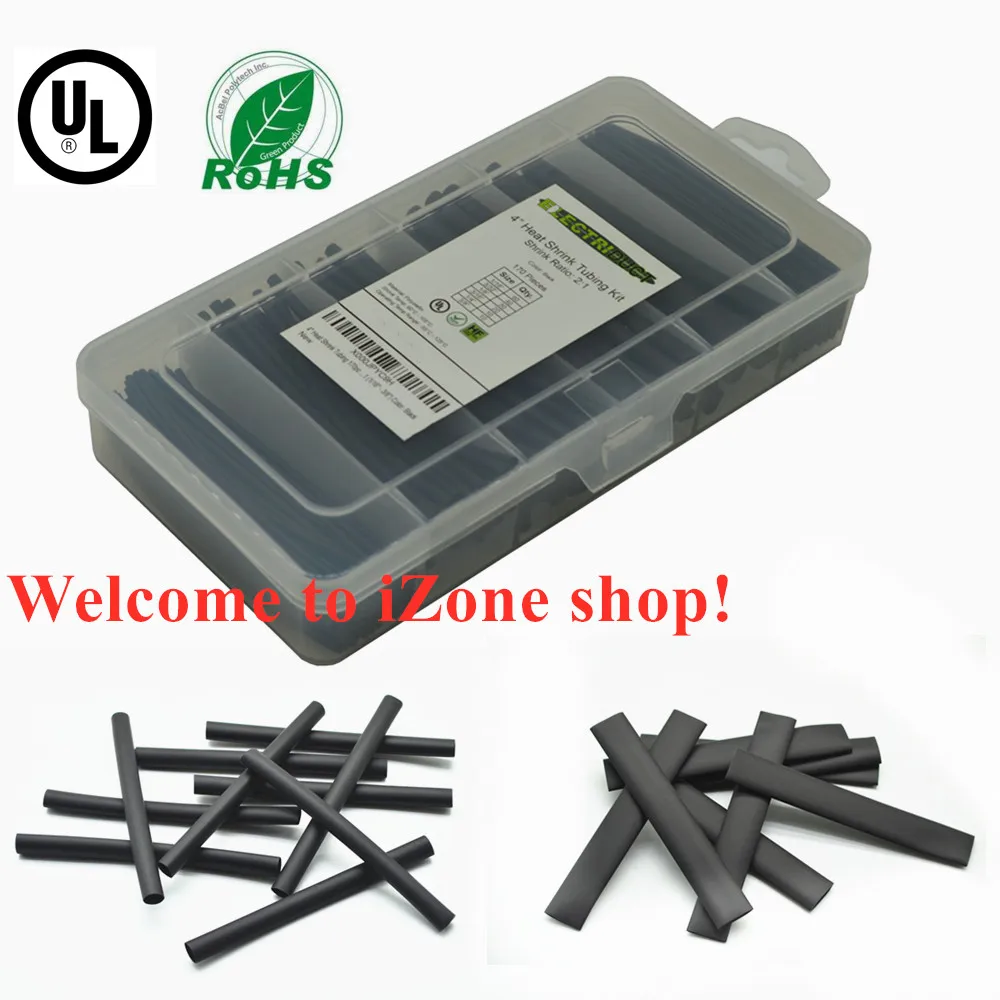

170PCS Heating Shrink Dual Wall Tubing with Adhesive Insulated Sleeving Cable Sleeve Shrink Ratio 2:1 with Box Assortmentt