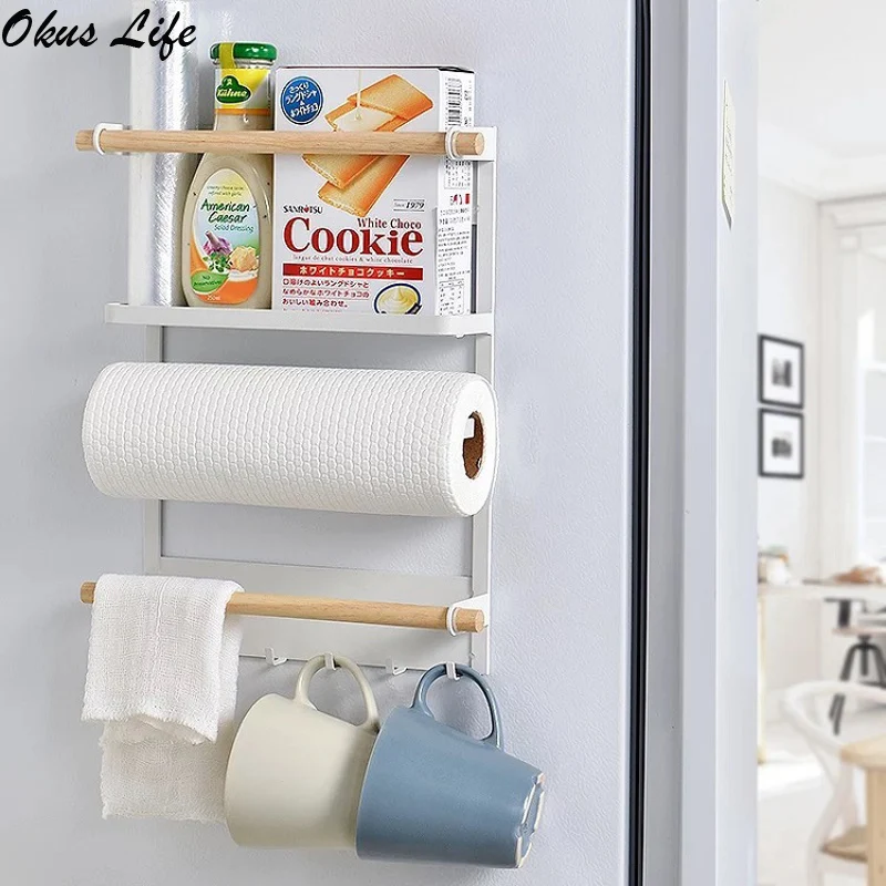 Kitchen Rack High Refrigerator Fridge Magnetic Organizer Side Shelf Holder Kitchen Supplies Household Multi-layer Fridge Storage
