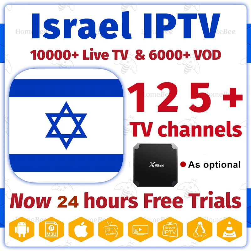 Israel IP tv подписка 125+ Live Европа IP tv Швеция Испания Nederland Великобритания IPTV иврит M3U для android tv box x96 smart tv box