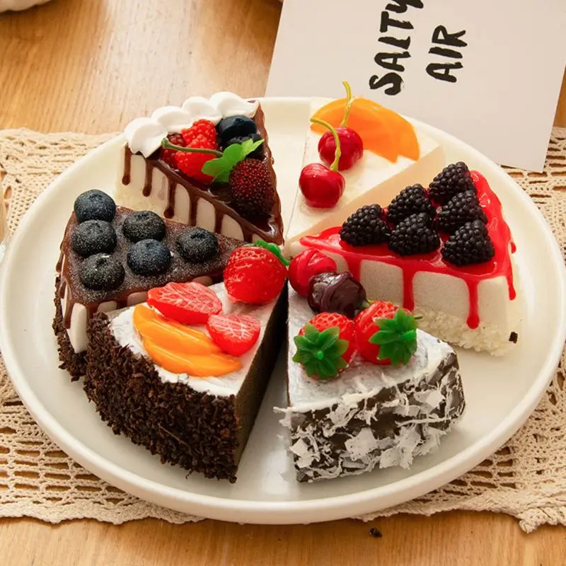 

6pcs Realistic Artificial Simulation Cake Ice Cream Dessert Bakery Window Food Display Photo Prop Home Decoration
