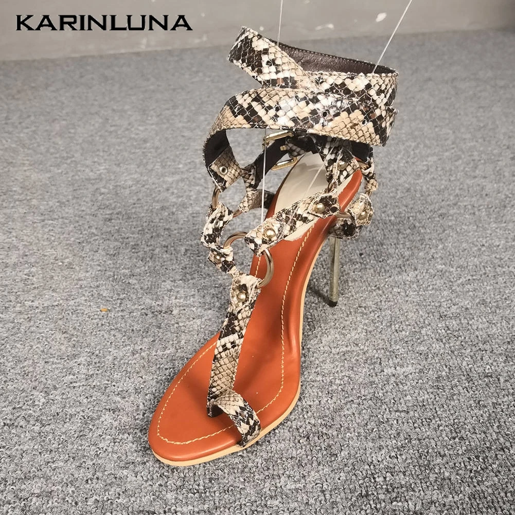 

Karinluna Top Quality 2019 Size 35-47 Thin High Heels Party Shoes Woman Pumps Female Thin High Heels Buckle Shoes Women Pumps