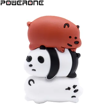

POWERONE lovely panda pen drive usb 2.0 flash drive disk real capacity gift memory Stick pendrive 4GB 8GB 16GB 32GB 64GB