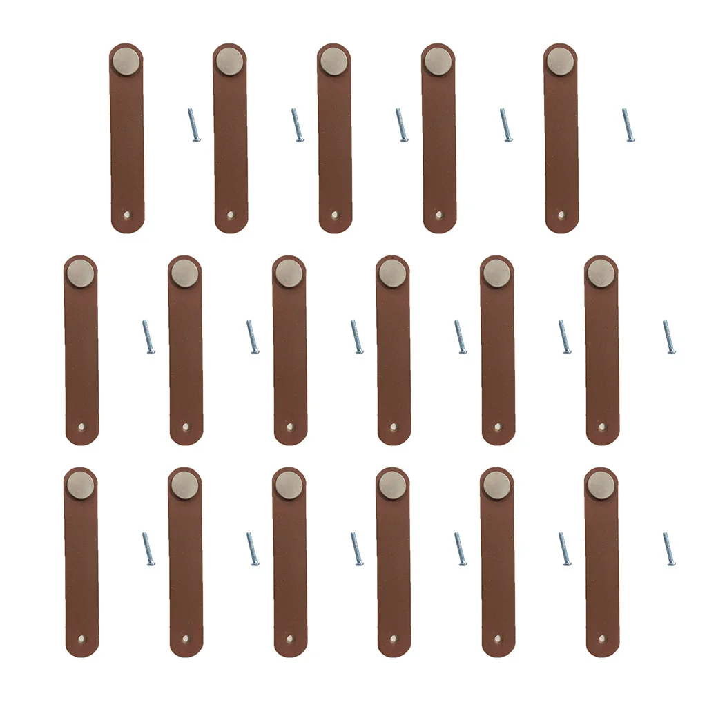 17x Cabinet Handles Handmade Leather Dresser Drawer Knobs Pulls Door Handle Kitchen Pulls Knob