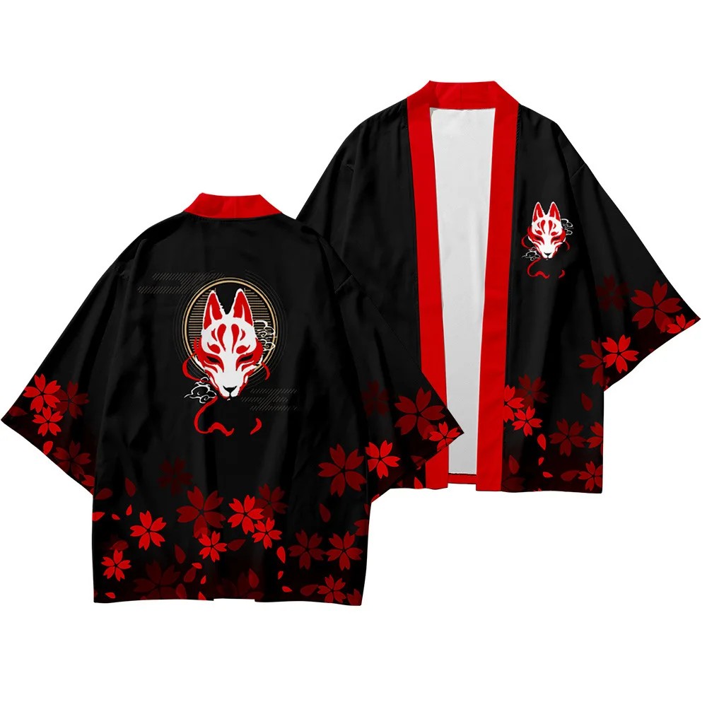 3 To 14 Years Kids Kimono Japanese Clothing Boys Girls Dragon Printed Kimono Haori Cardigan Jacket Children Beach Wear Cloak