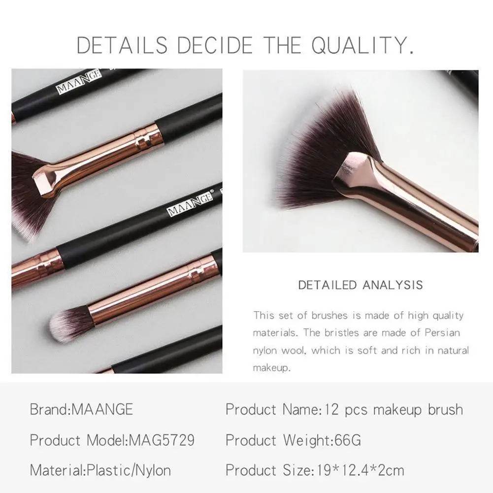 

Makeup brushes set professional 12 pcs/lot Makeup Brushes Eyeliner Brush Blending Set Shadow For Makeup Tool Eyebrow Eye Ey R7C3