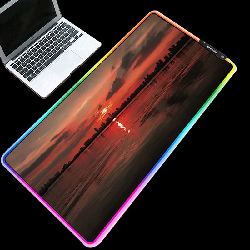 

XGZ Exquisite RGB mouse pad beautiful landscape pattern series keyboard pad usb interface high quality table mat