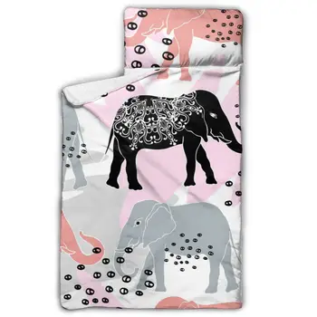 

Elephants And Brush Strokes And Spots Mattress Toddler Nap Mat Sleeping Pad Kindergarten Children Bedding Set With Pillow
