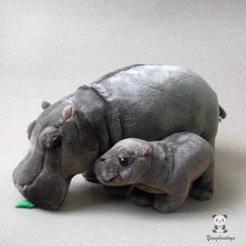 

Soft Hippos Mother And Baby Dolls Toy Children Bithday Gifts Animal Model Store