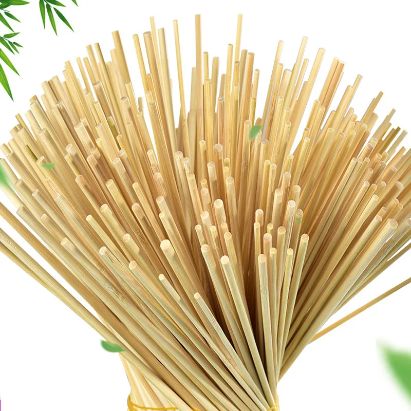 

50 Pcs Round Bamboo Wooden Stick Rod Square Strip For Crafts Food Model Making For DIY Food Craft Useful Wood For Home DIY