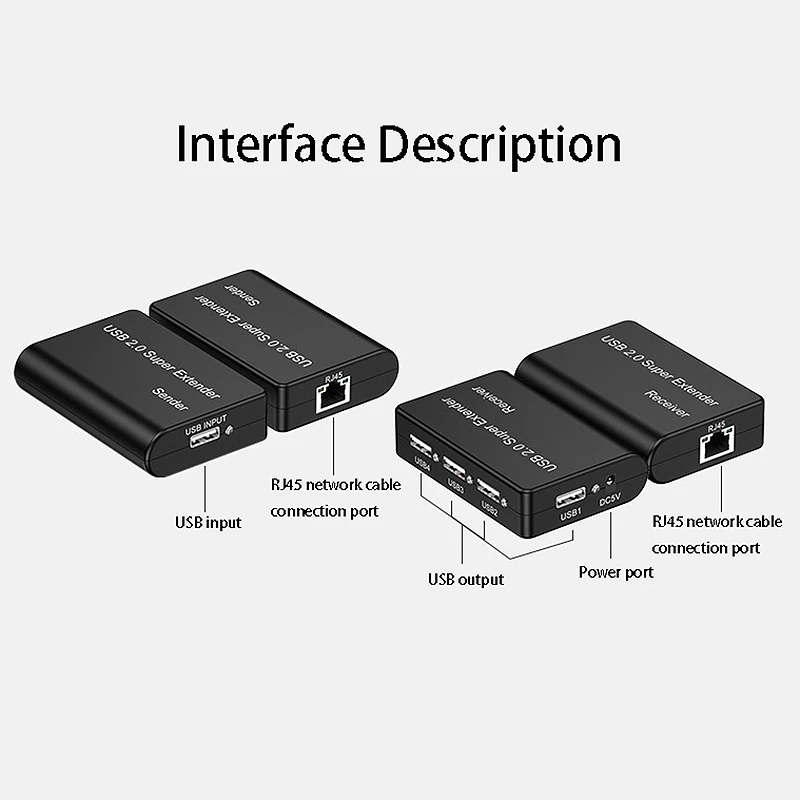 USB разветвитель 1X4 USB2.0 на RG45 удлинитель 100 метров сетевой адаптер для (вилка